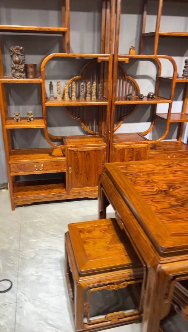 木蓝**洋博古架一对家具