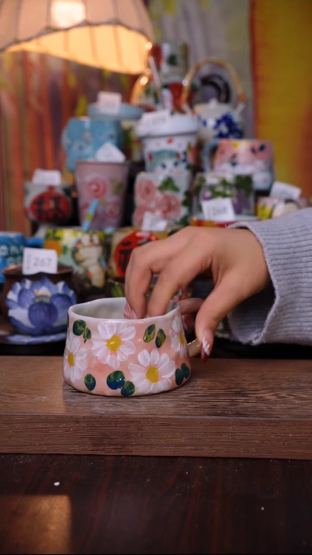 杯子陶泥垚手作 景德镇手工手绘陶瓷器物