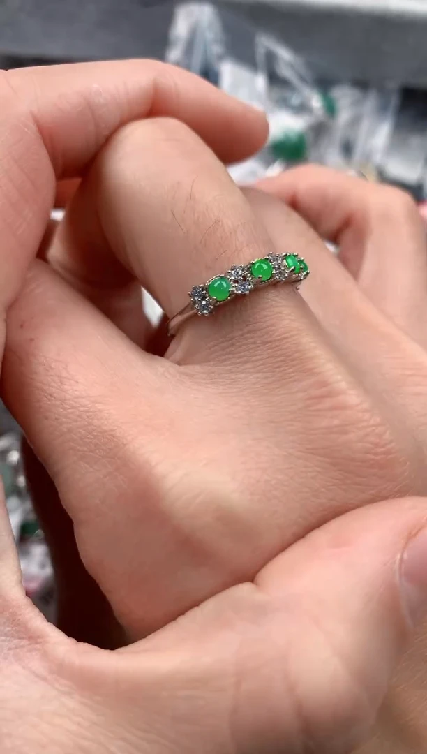 银S925镶嵌戒指翡翠1                          3