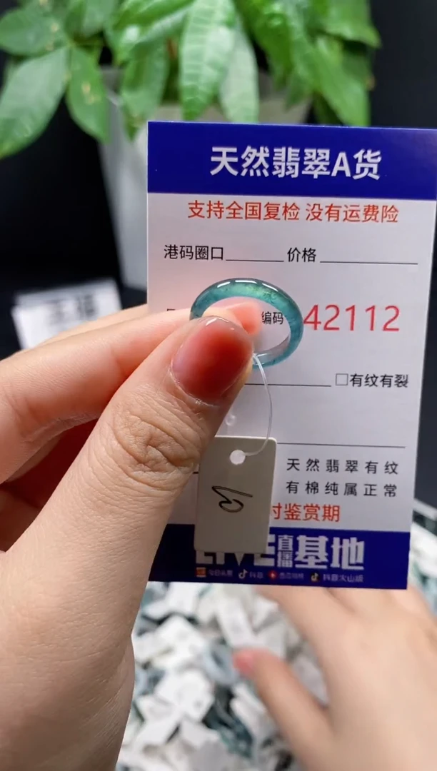 翡翠戒指未镶嵌 天然翡翠戒圈2112