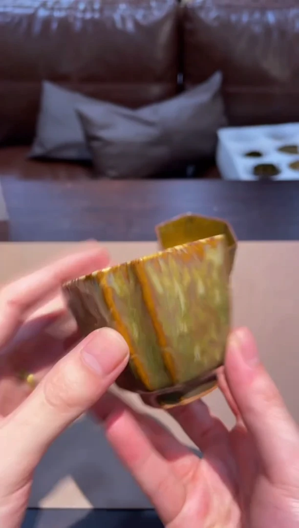 77窑承青瓷子四方杯