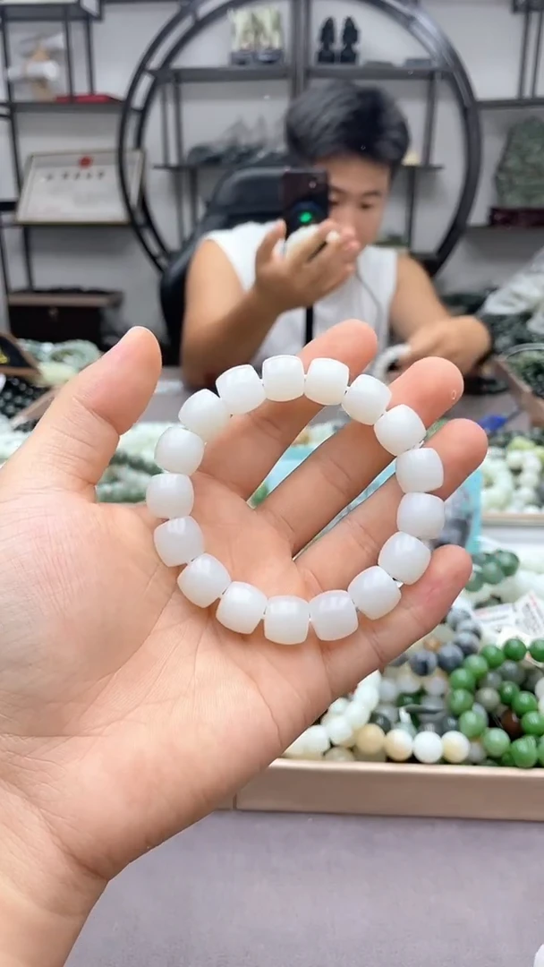 手串未镶嵌和田玉且末天泰白玉13直切