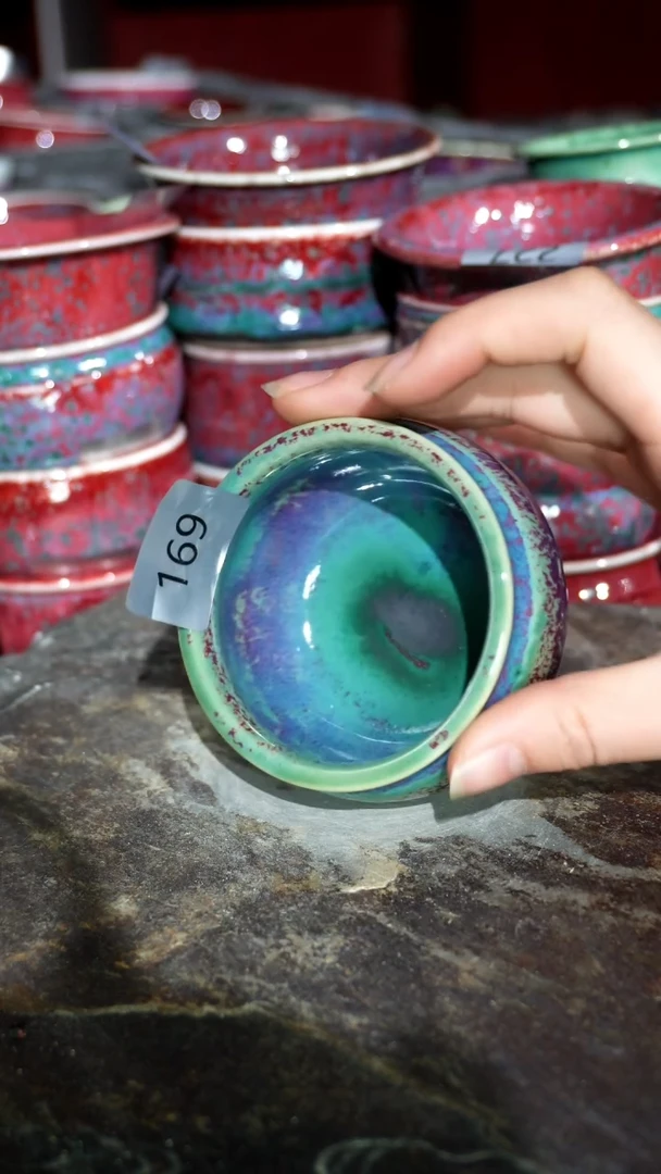 摆件陶精品窑变钧瓷茶器