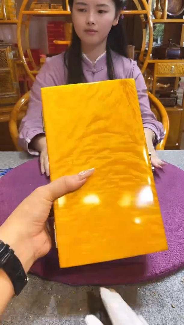 金丝楠木水波文玩盒23公分