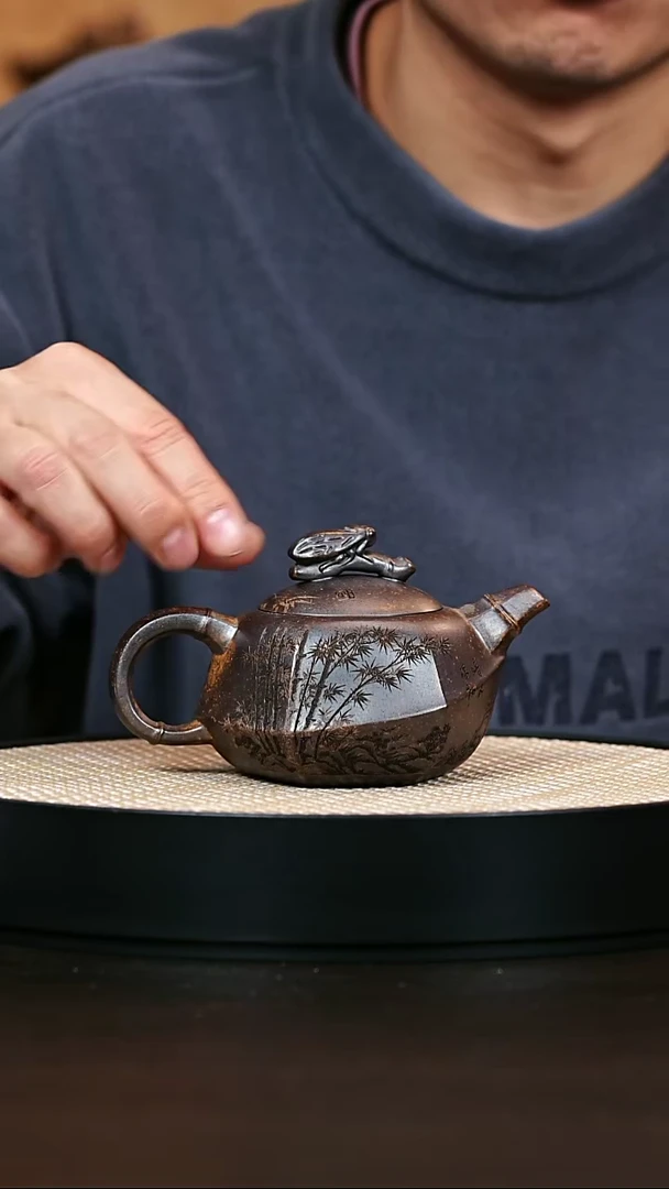 茶壶紫砂柴烧钻方
