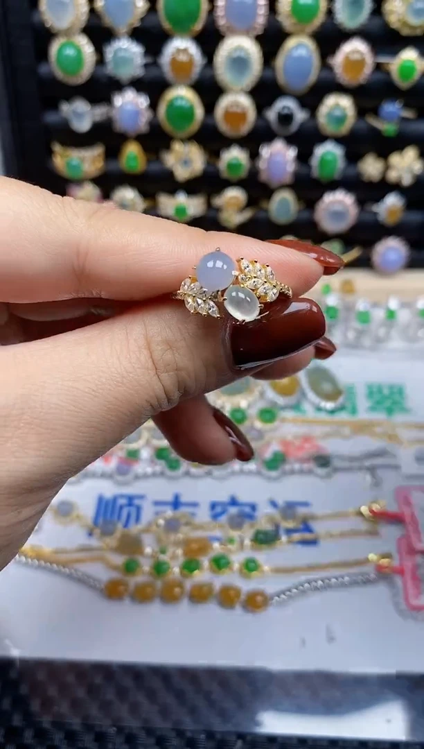 银S925镶嵌戒指翡翠784