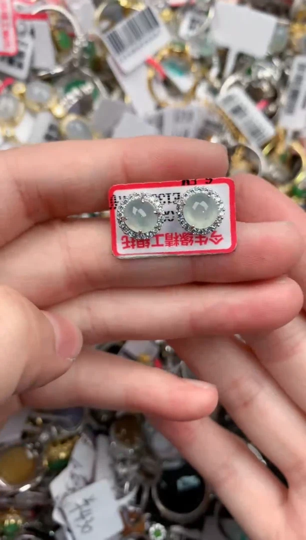 银S925镶嵌戒指翡翠333            9