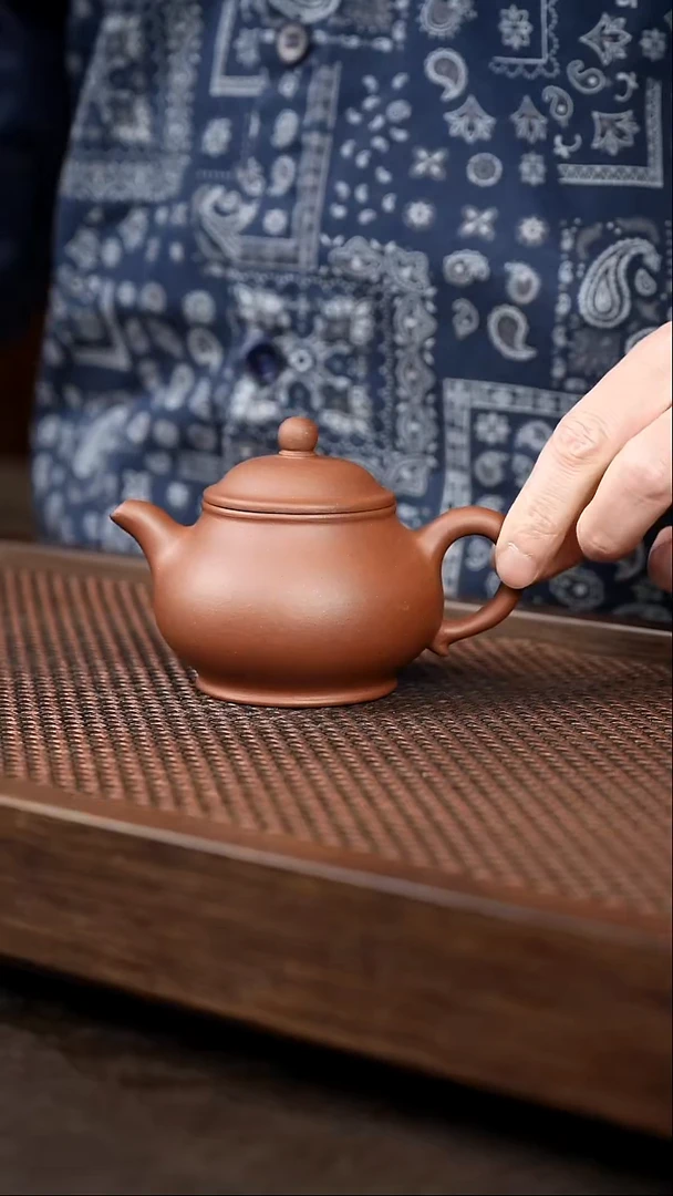 茶壶紫砂红皮龙潘壶