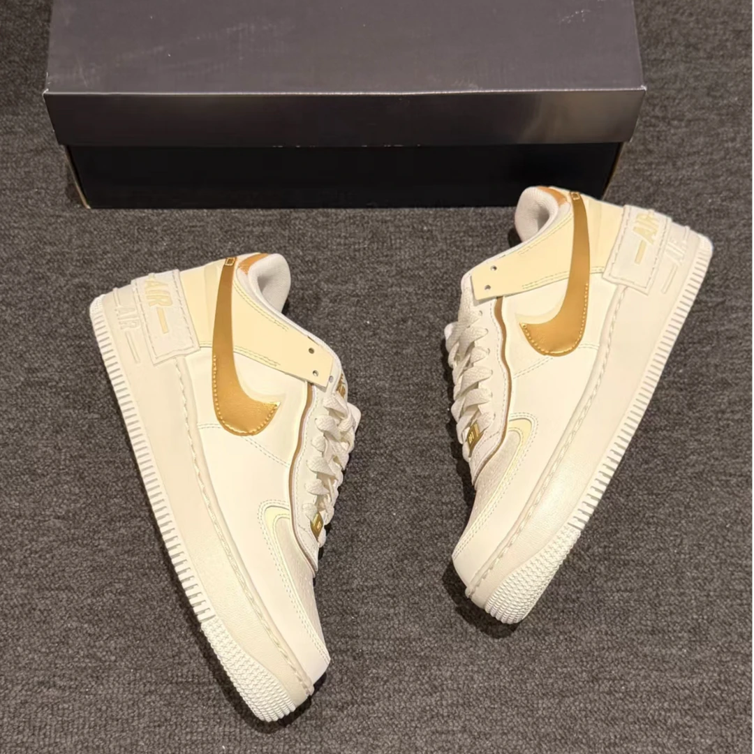 NIKE/耐克 Air Force 1 AF1白金色低帮空军一号休闲板鞋 官方正品