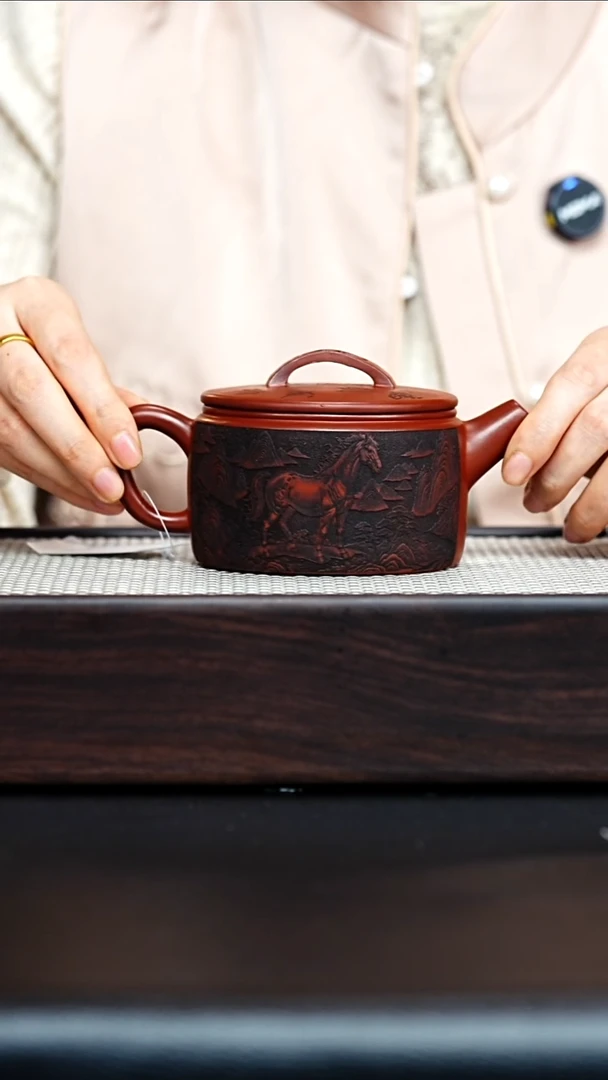 茶壶紫砂宜兴紫砂 汉瓦 大红袍