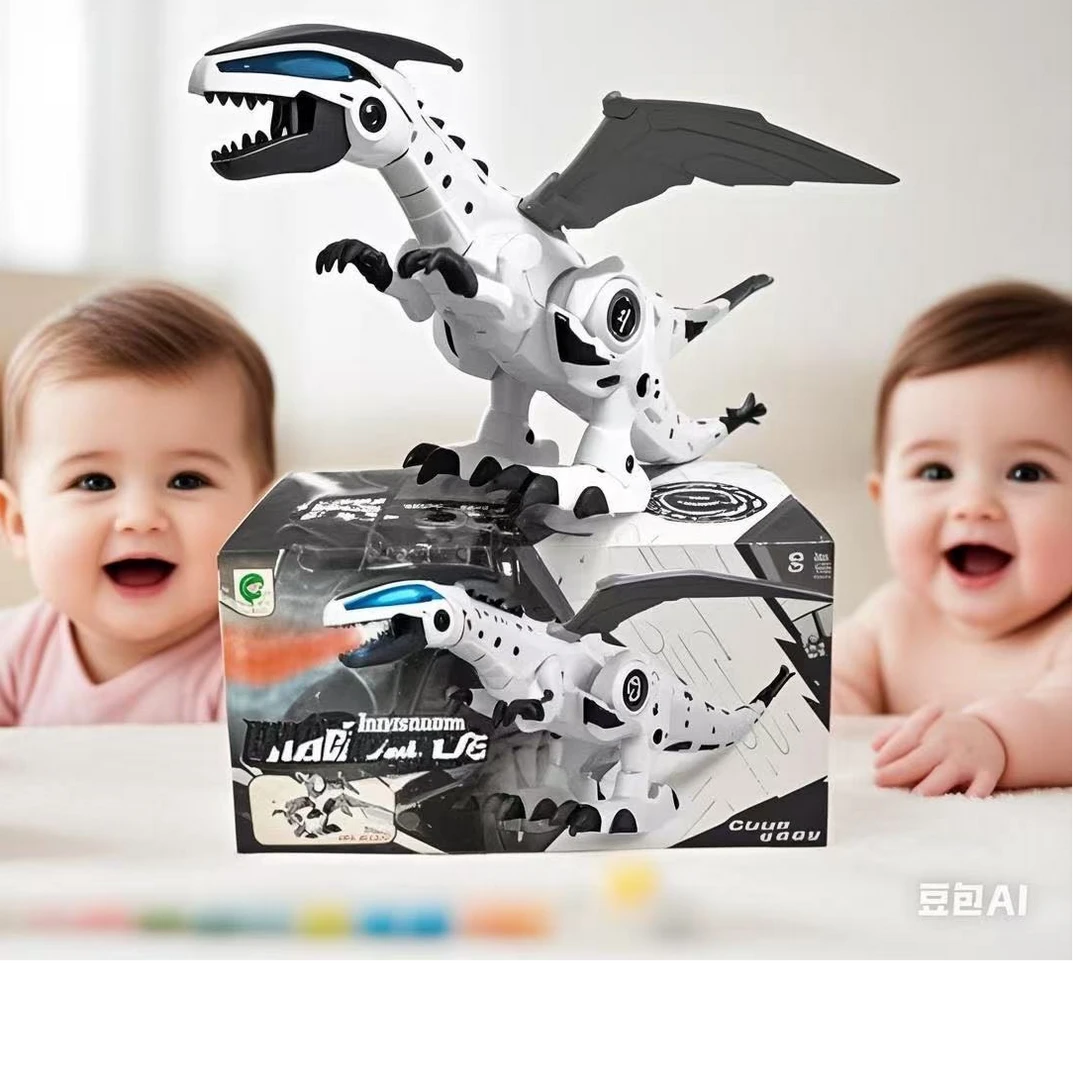 （益）彩盒装大号仿真喷雾恐龙益智玩具