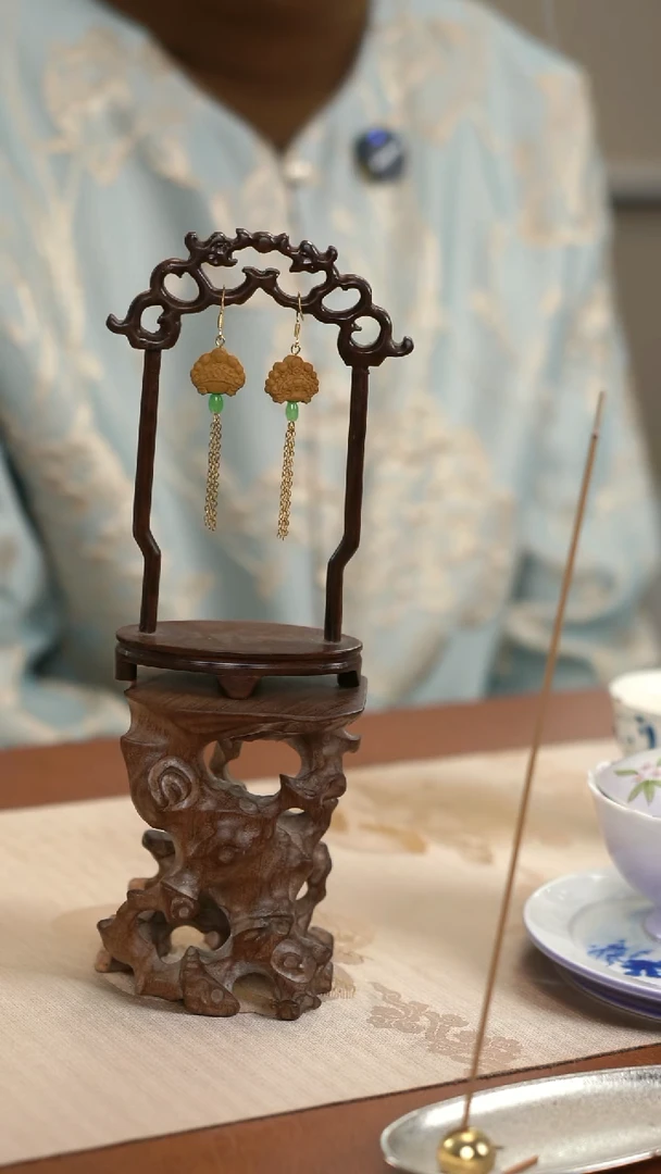 珠串耳坠-栀子花脸谱流苏耳坠