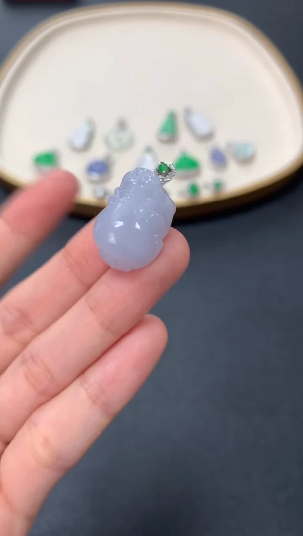 【闪购商品】翡翠吊坠(不含链)18K金镶嵌980
