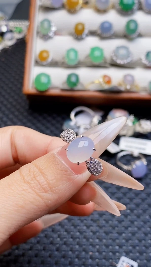 银S925镶嵌戒指翡翠5049