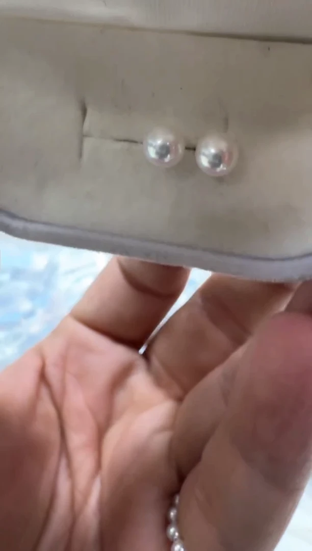 【闪购商品】淡水珍珠耳饰银S925镶嵌5-6耳钉