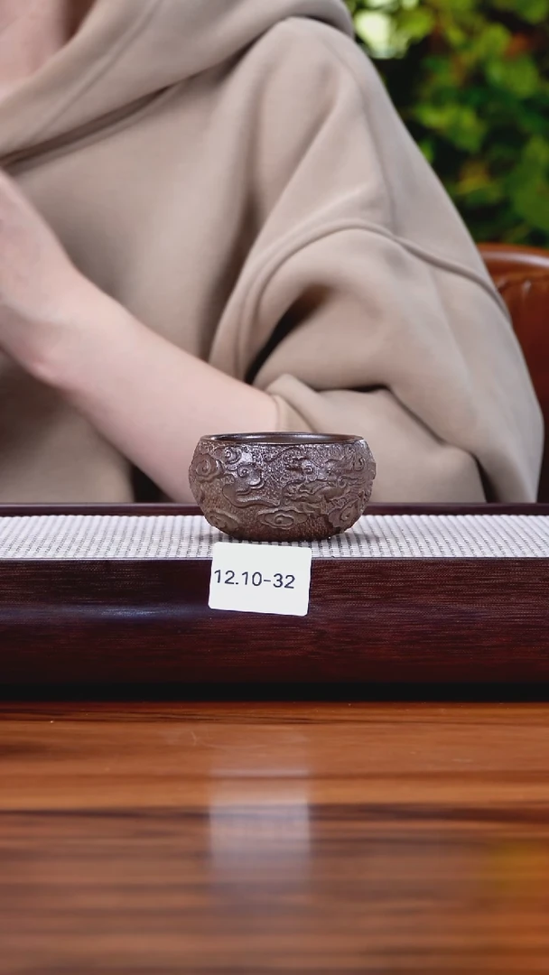 茶壶紫砂灵*菱12.10-32 柴烧  主人杯