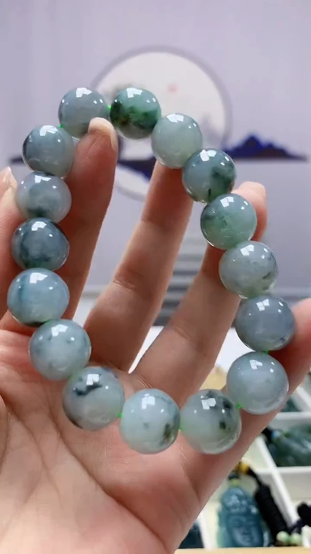 【闪购商品】定制翡翠未镶嵌5028ms-毛货手串108