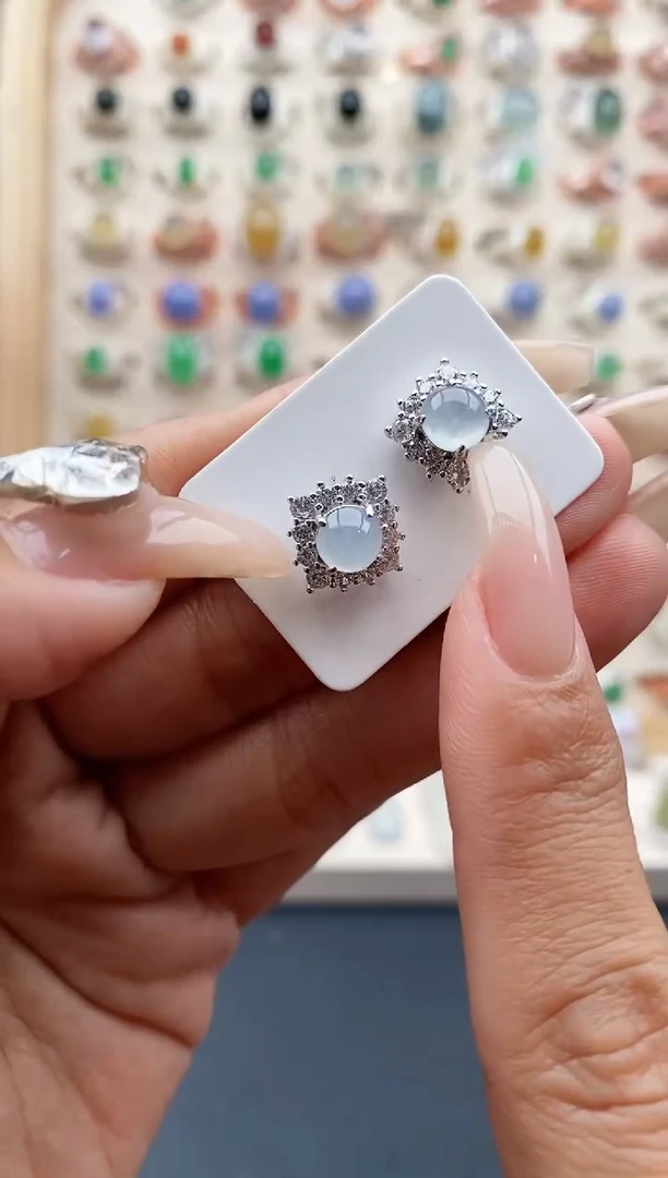 【闪购商品】翡翠戒指银S925镶嵌缅甸天然A货翡翠111  10+