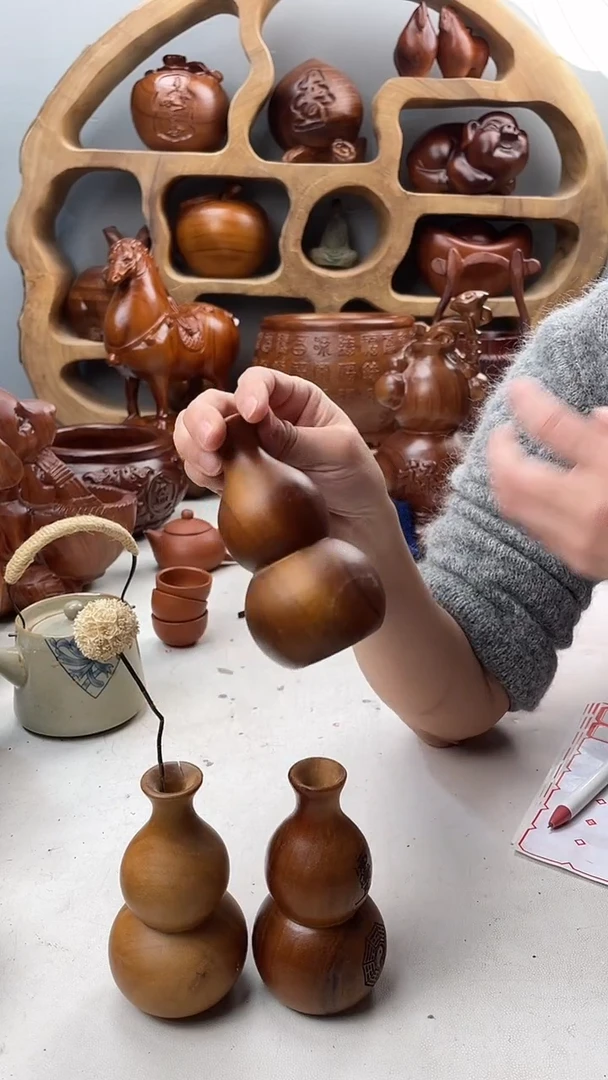 香樟木A23葫芦小摆件/尺寸11*6