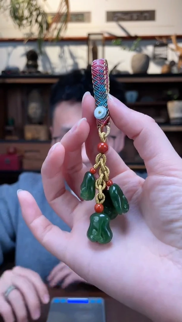 【闪购商品】和田玉包挂未镶嵌碧玉白菜包挂WY