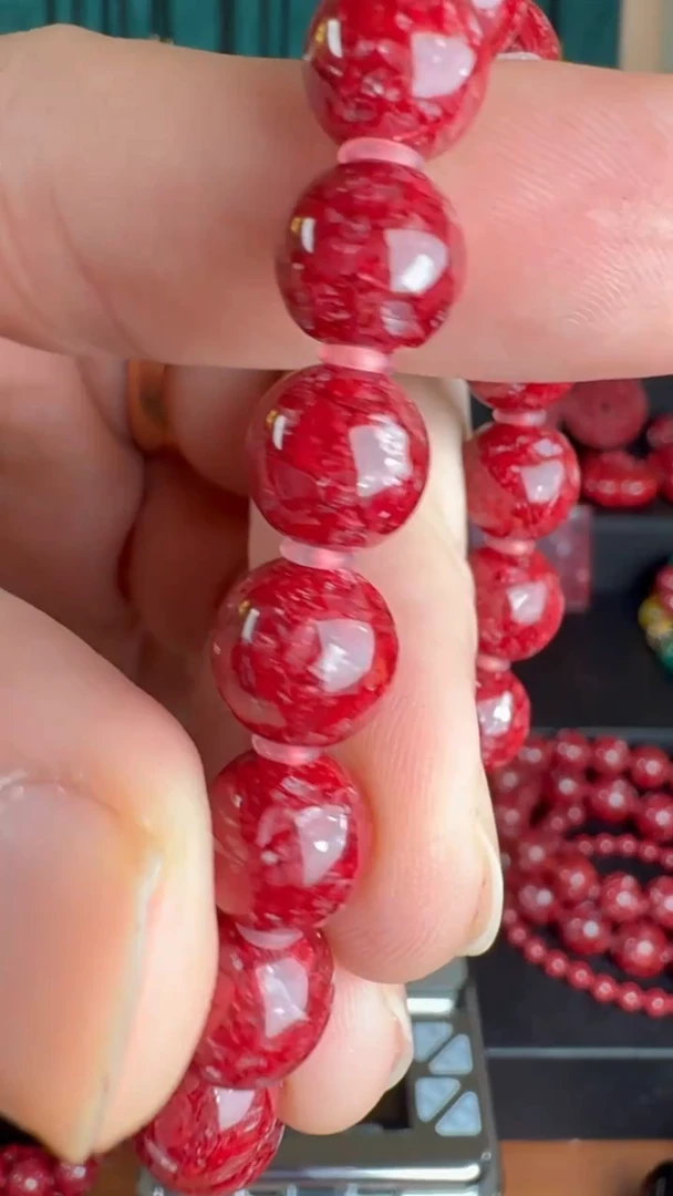 天然辰砂?10MM晶体18颗