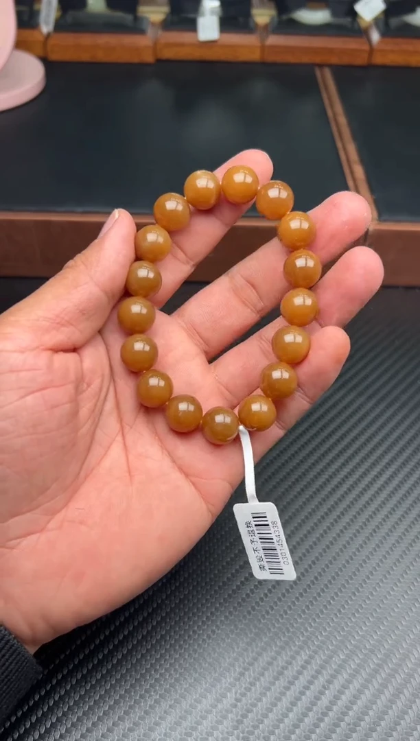 未镶嵌手串和田玉且末金山微色差卡12