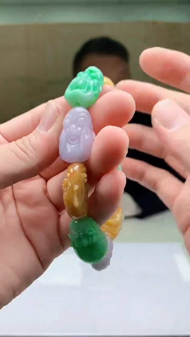 【闪购商品】定制翡翠未镶嵌4969bb-毛货手串105