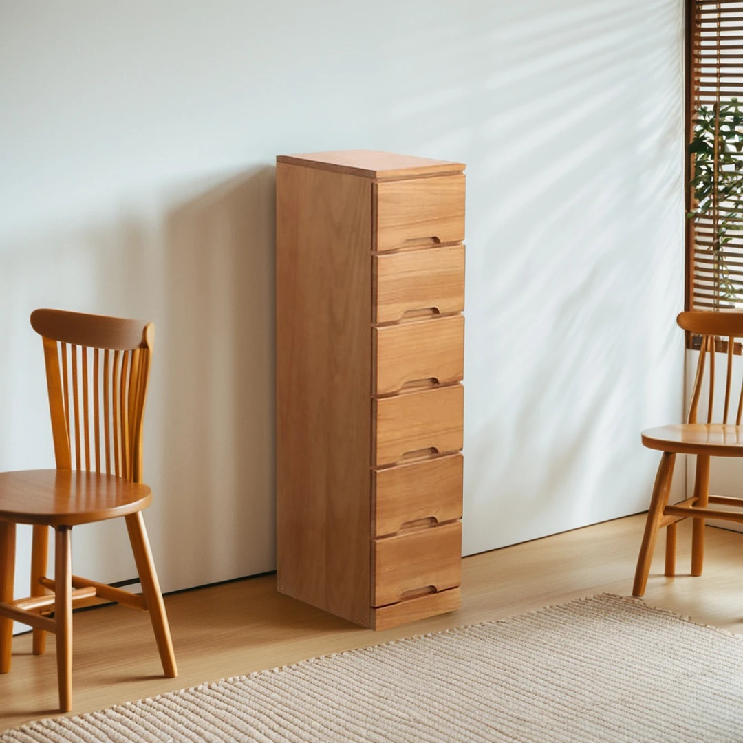 实木斗柜抽屉式多层夹缝收纳柜家用客厅边柜简约五斗柜卧室床头柜