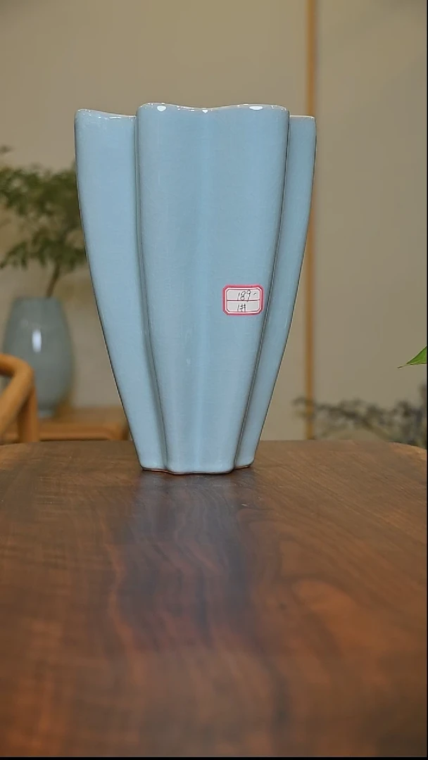 1#海星瓶 天青 微瑕 朱家汝窑款