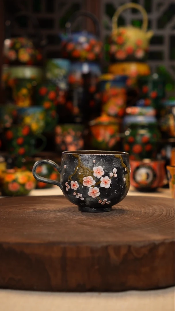 紫砂油画手绘釉下彩