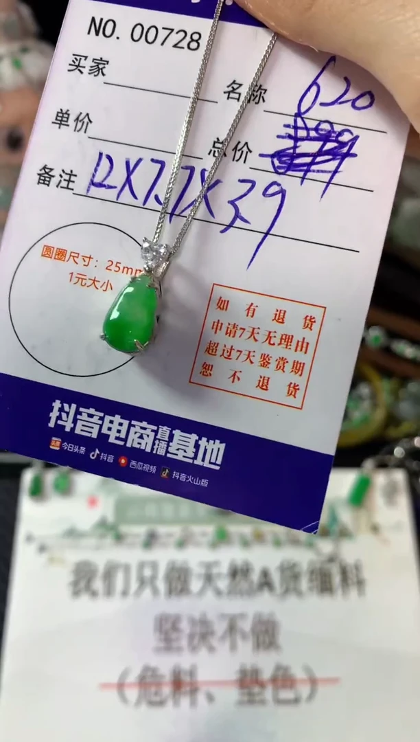 颈饰银S925镶嵌翡翠翡翠