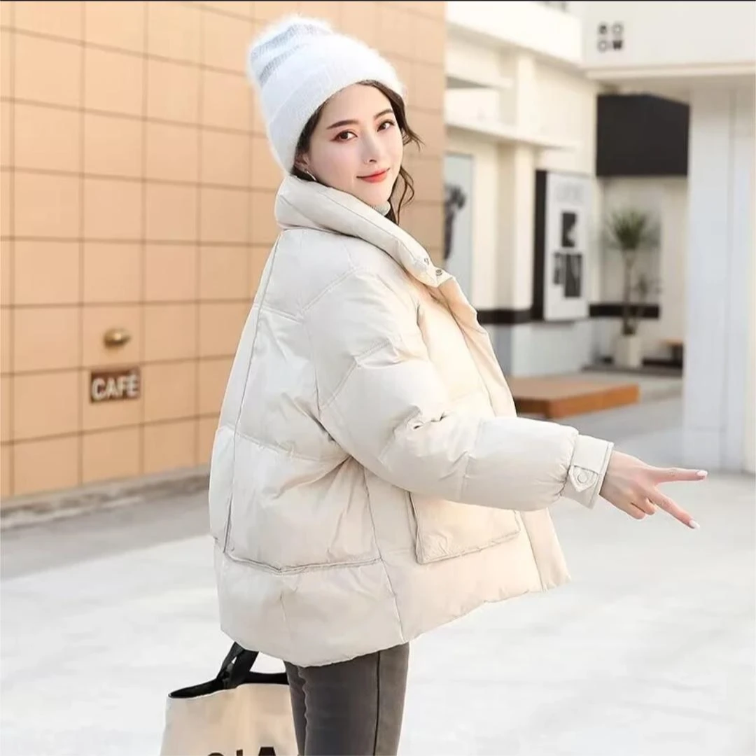 两粒扣羽绒服厚款短款时尚