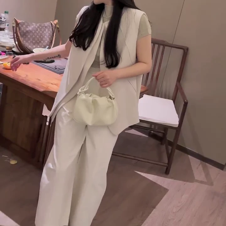 2025夏季新款时尚显瘦气质女士网红洋气两件套百搭款D6385
