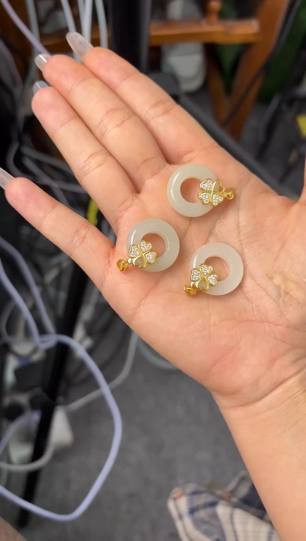 【闪购商品】和田玉吊坠银S925镶嵌原矿无优化s925银和田玉吊坠