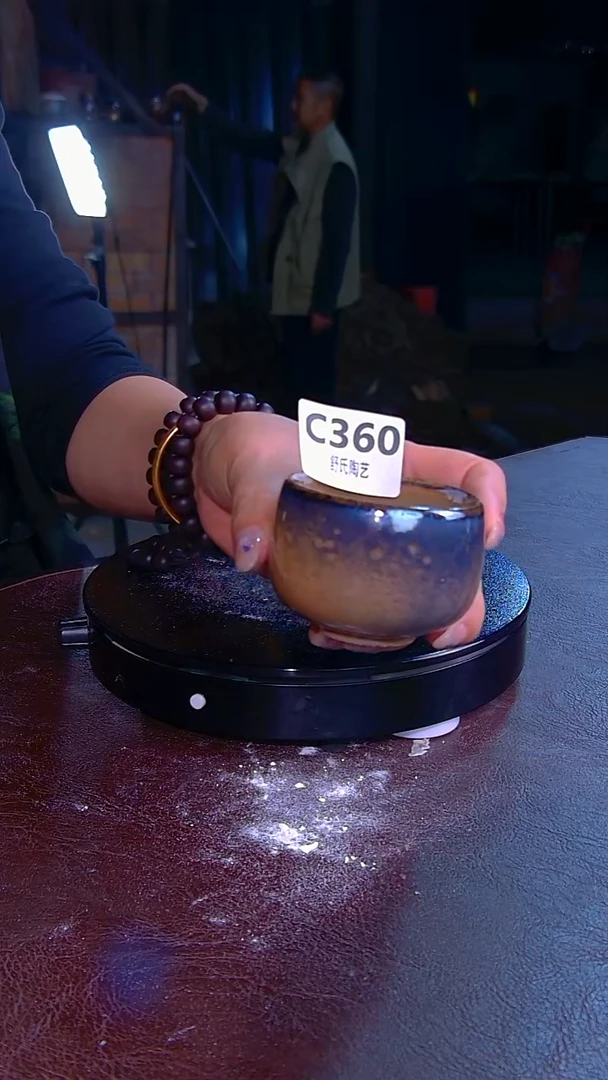 蓝*非遗纯手工陶瓷作品微瑕C360