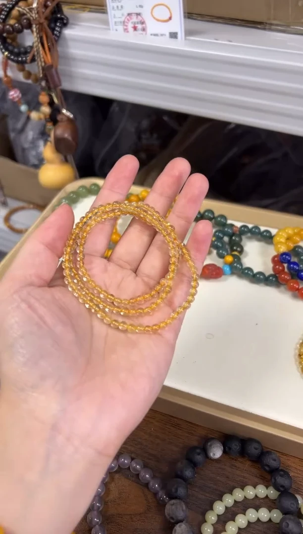 发晶手链未镶嵌金发晶小米珠多圈手链[1848]