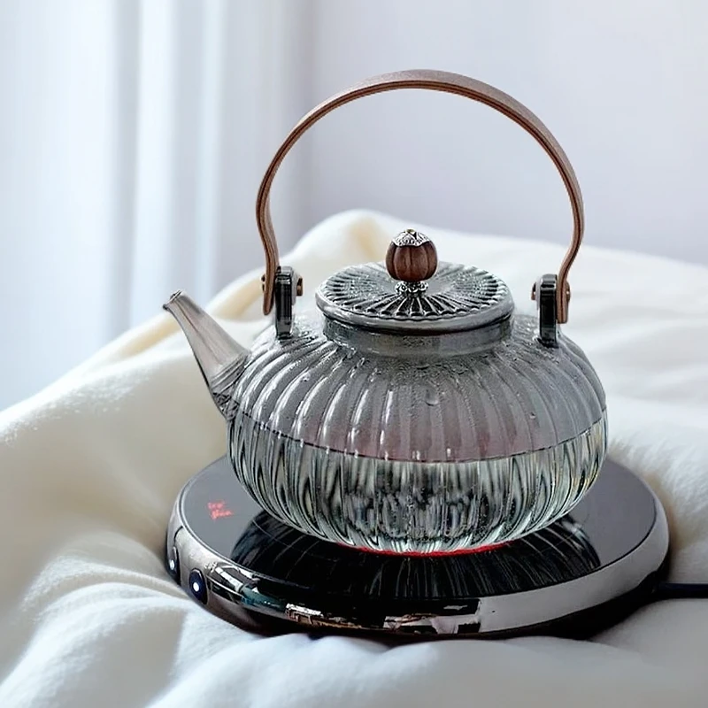 茶艺人生-南瓜玻璃提梁壶1098