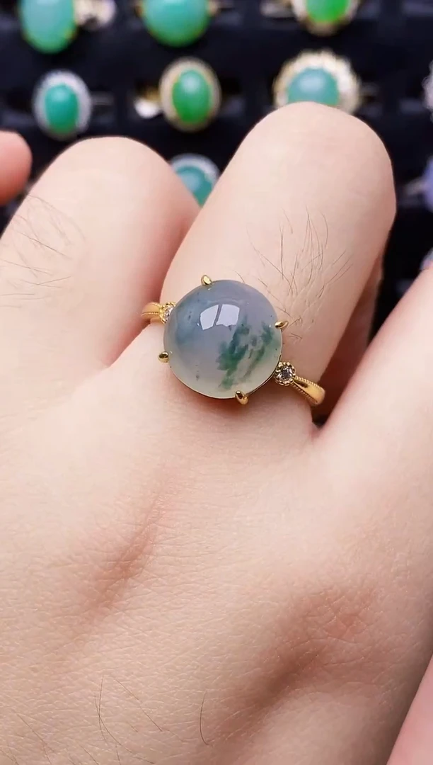 银S925镶嵌戒指翡翠6067