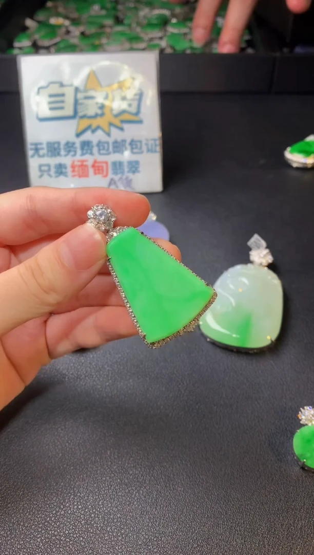 翡翠银S925镶嵌颈饰翡翠