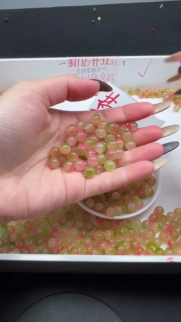 未镶嵌玛瑙/玉髓珠宝半成品盐源水蜜桃N136卡8mm散珠25颗