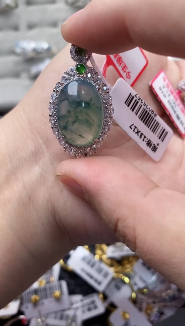 【闪购商品】翡翠戒指银S925镶嵌555555---4