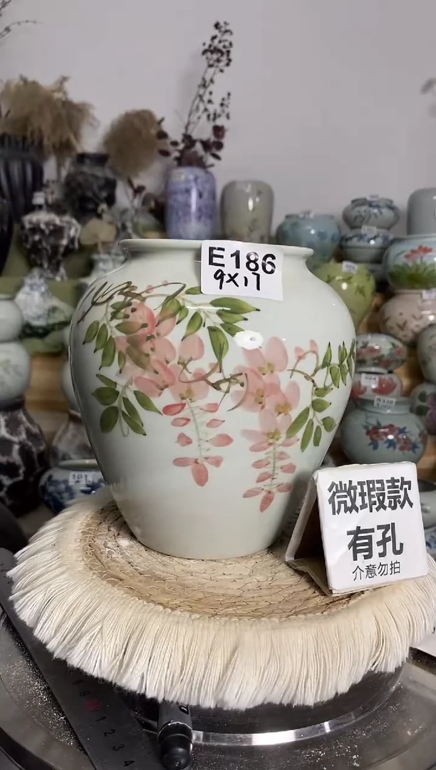 口不圆 瓷韵花盆 E186  手工制品 完美主义者慎拍