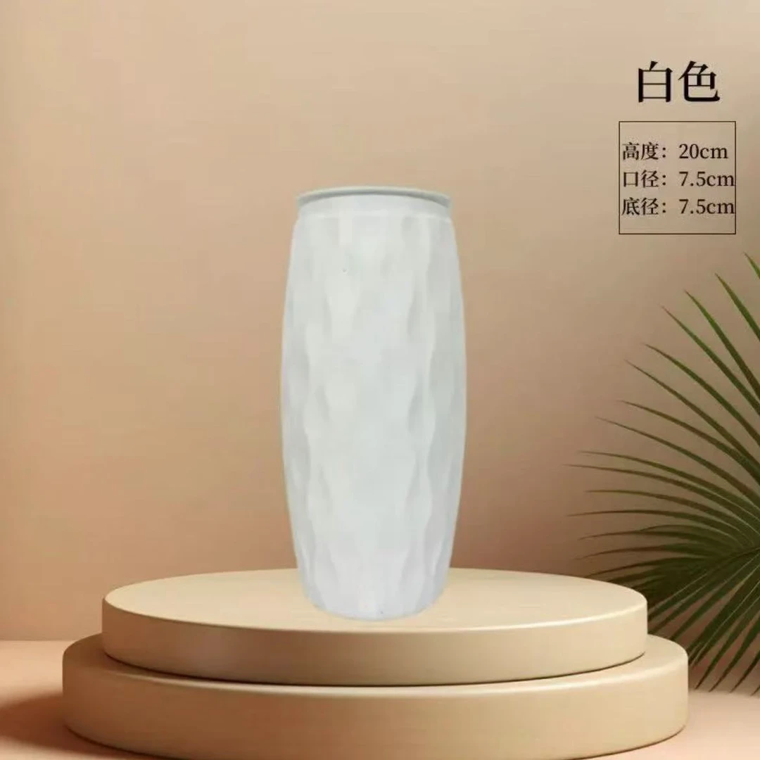 简约仿陶瓷塑料花瓶红梅水培鲜花瓶仿真花插花瓶桌面客厅装饰摆件