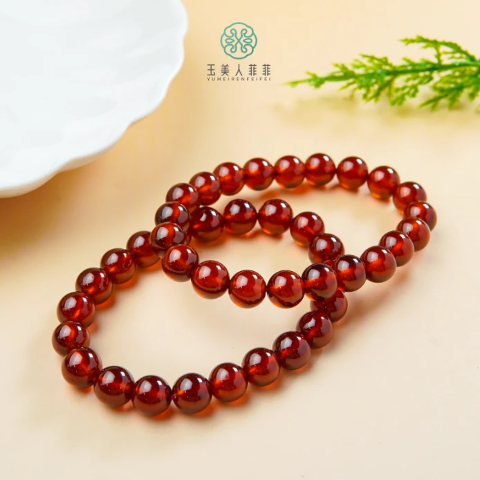 石惑珠宝~石榴石手串约8.5mm+~多样性发一