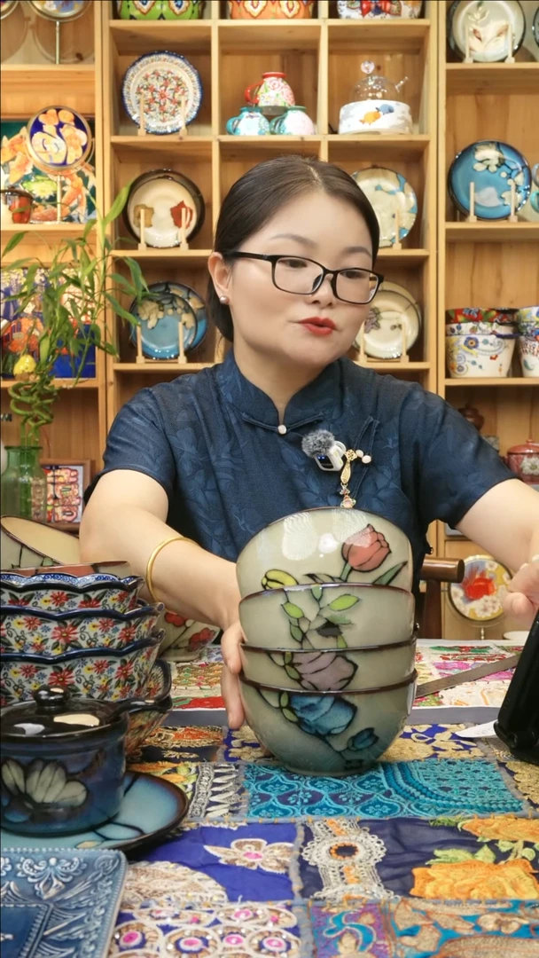 瓷片小可高温瓷餐具米饭碗8只