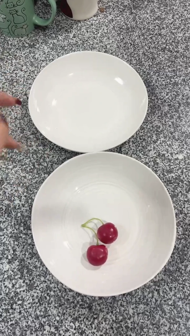 【闪购商品】瓷亮面螺纹深盘2只装（微瑕）