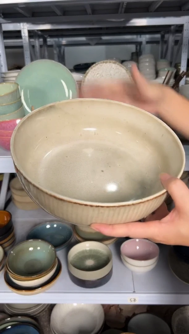 陶瓷外贸尾货瑕疵满20包邮特价孤品清仓X 汤碗重瑕