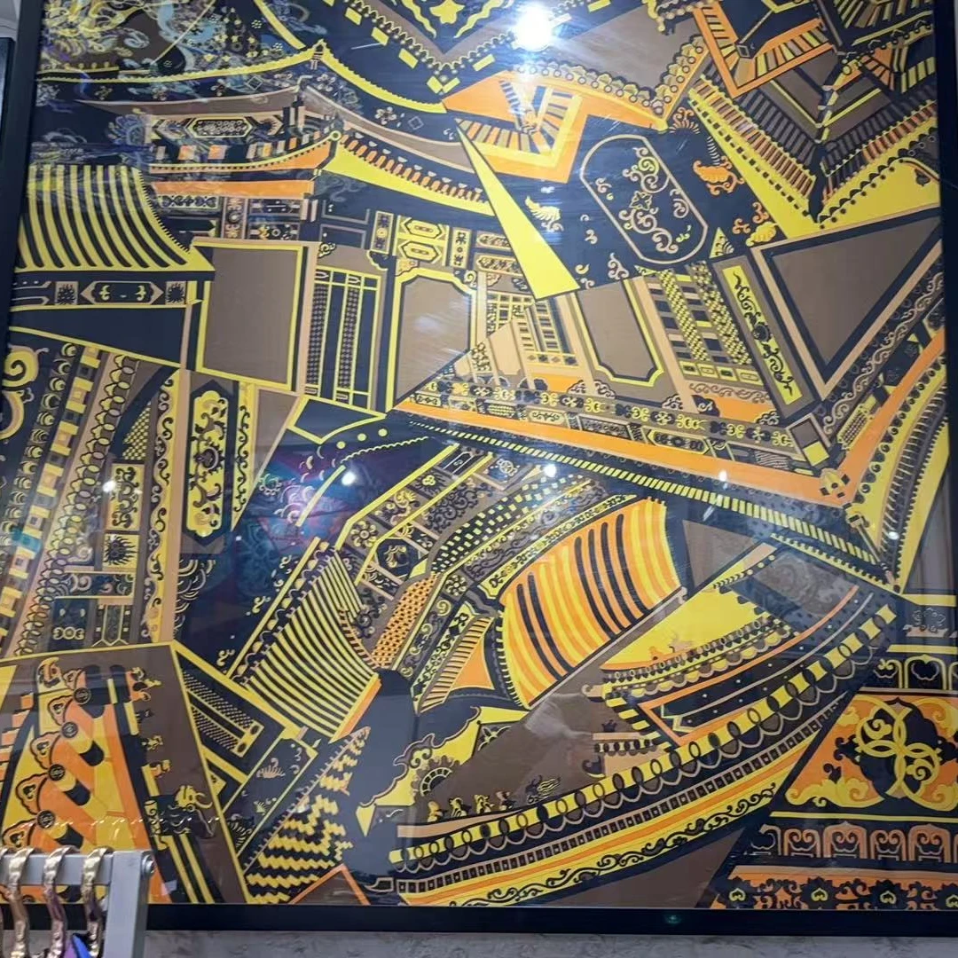 丝巾<紫禁城>黑金 110*110