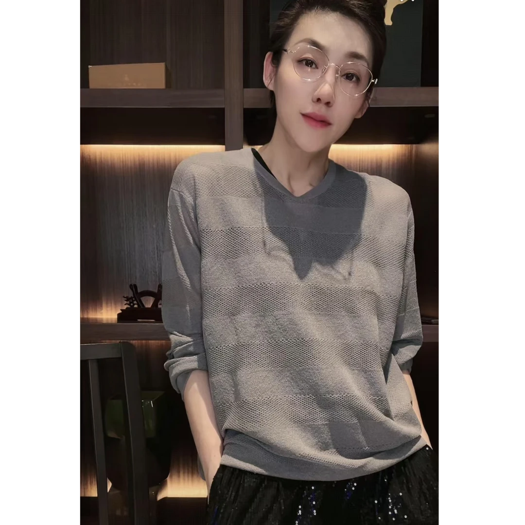 进口纱线  双色长袖  CX0133