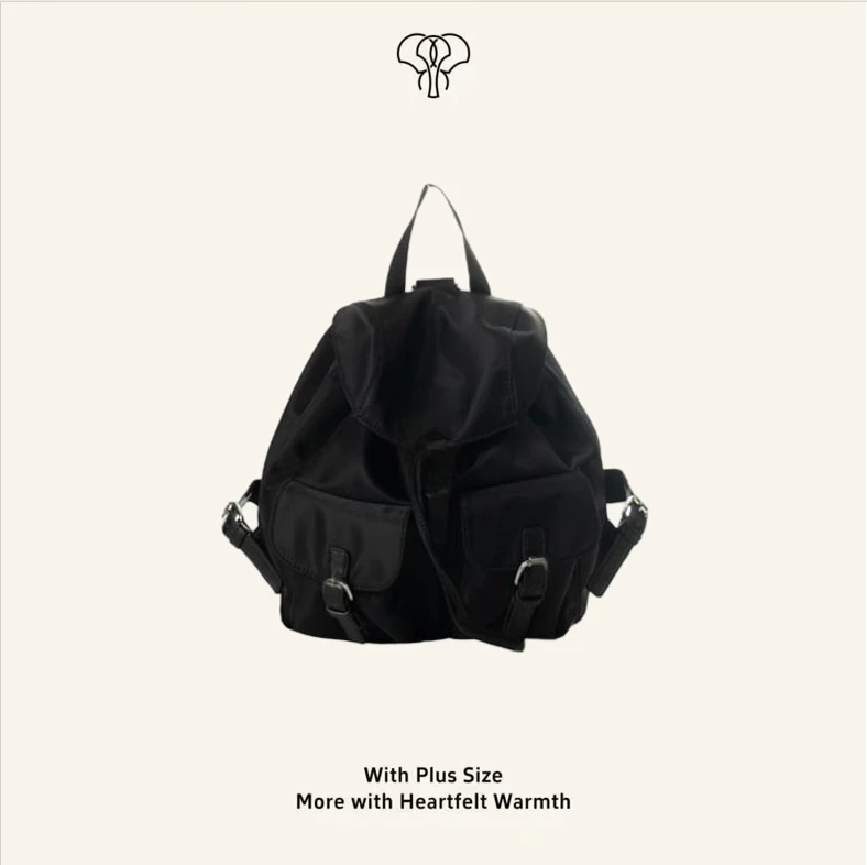 【刘婧雅】时尚休闲百搭通勤女士斜跨双肩包250691-黑色